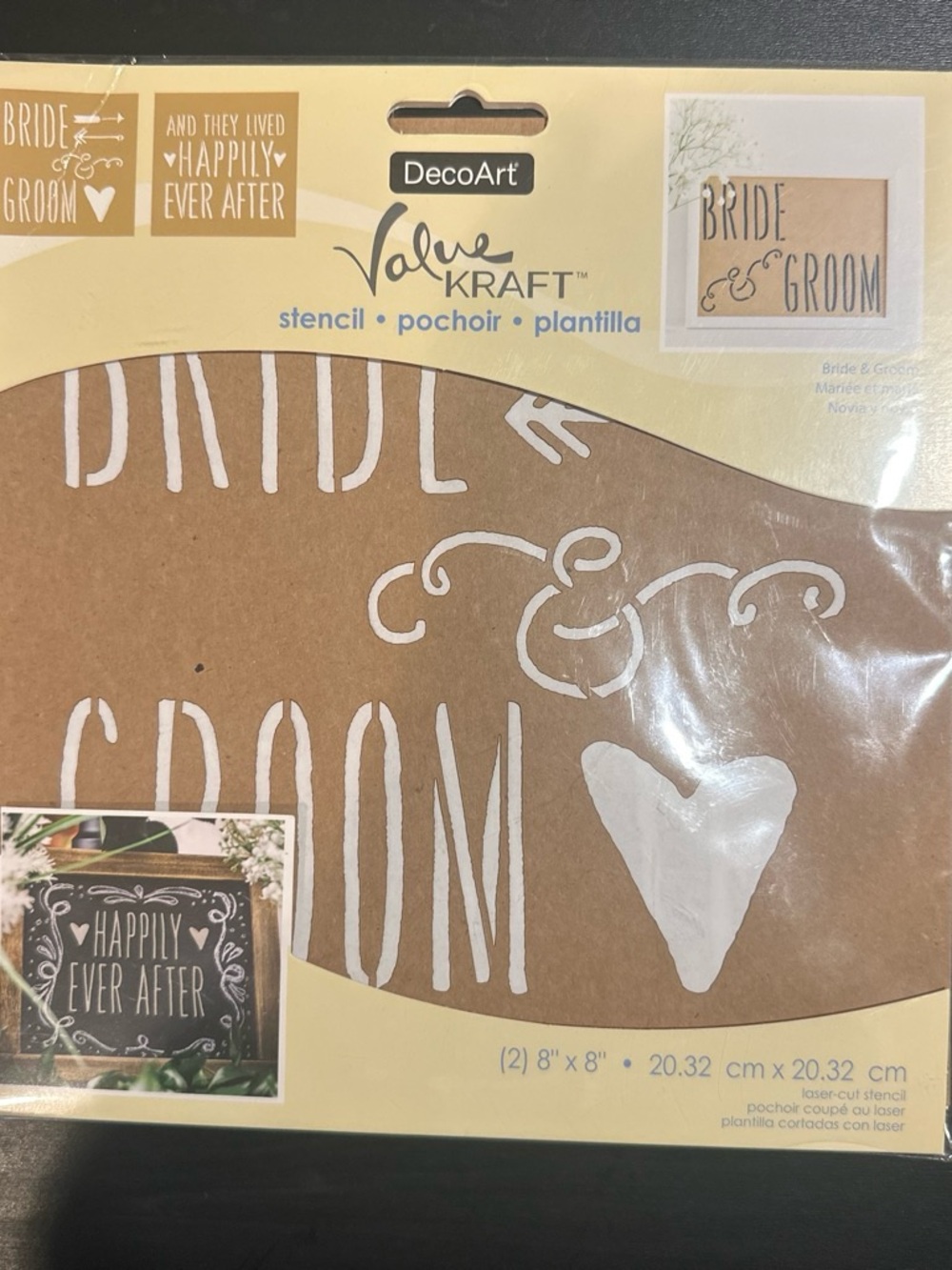 DecoArt Bride & Groom Stencil in Brown